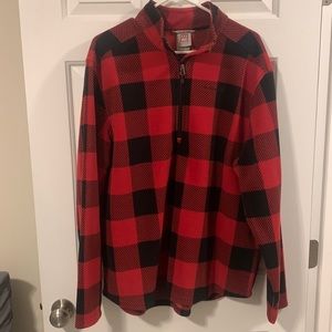 Plaid 1/4-zip fleece pullover